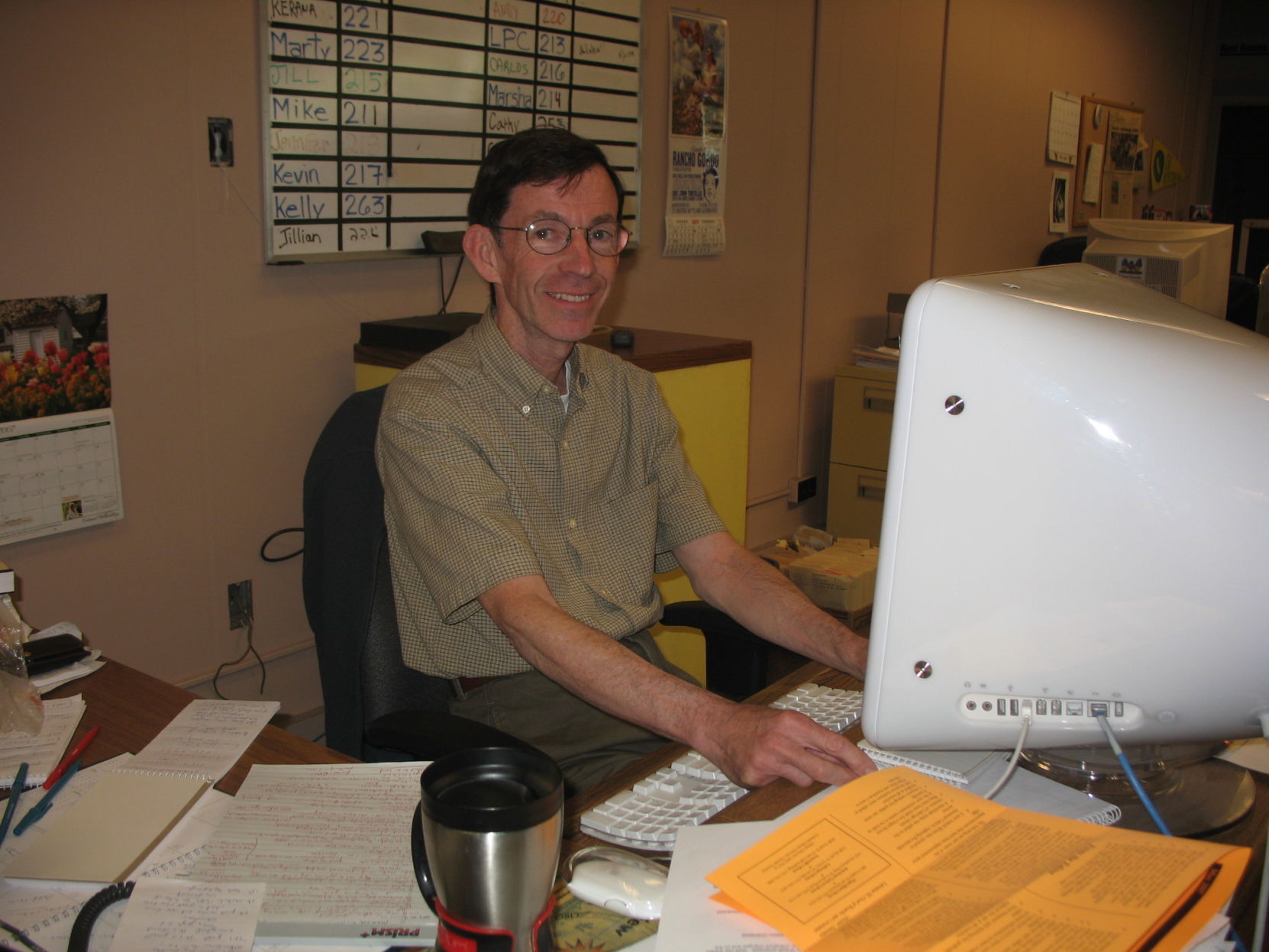 Kevin Courtney with old Mac
